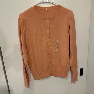 NWOT Muji Peach Button-Up Cardigan 100% Cotton